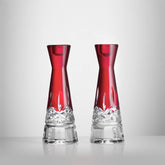 Lismore Red Candlestick Round, 8in, Set of 2